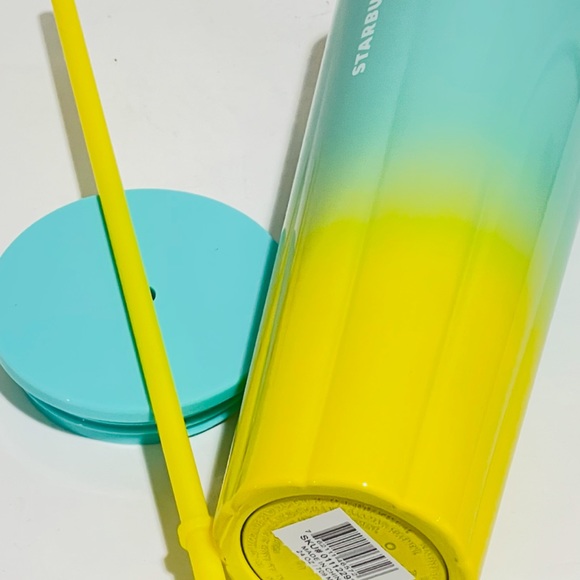 NEW STARBUCKS YELLOW & TEAL TUMBLER - Picture 5 of 5